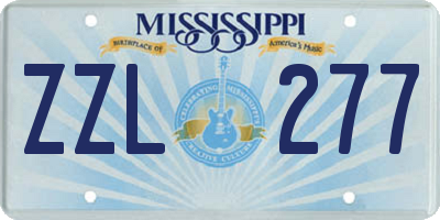 MS license plate ZZL277