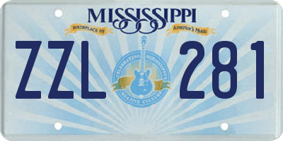 MS license plate ZZL281