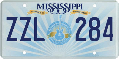 MS license plate ZZL284
