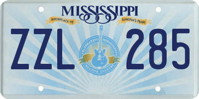 MS license plate ZZL285