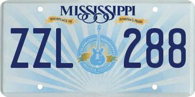 MS license plate ZZL288
