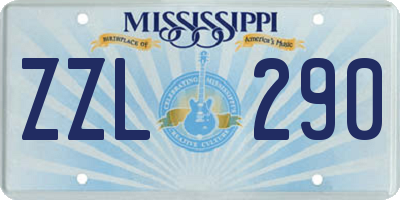 MS license plate ZZL290