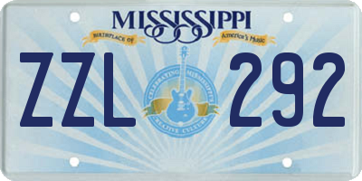 MS license plate ZZL292