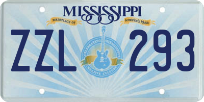 MS license plate ZZL293