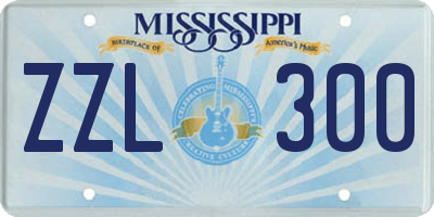 MS license plate ZZL300