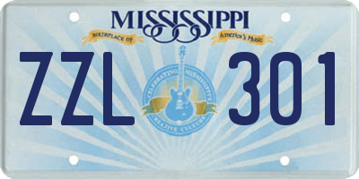 MS license plate ZZL301