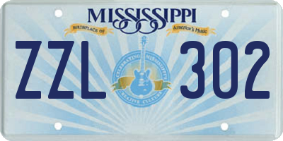 MS license plate ZZL302