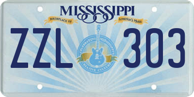 MS license plate ZZL303