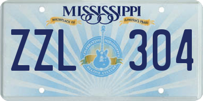 MS license plate ZZL304