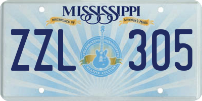 MS license plate ZZL305