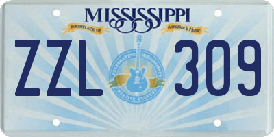 MS license plate ZZL309
