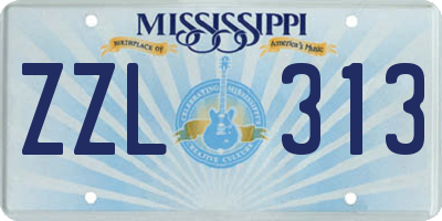 MS license plate ZZL313
