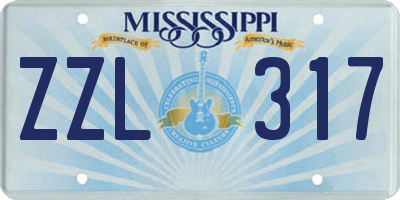 MS license plate ZZL317