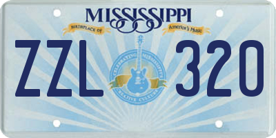 MS license plate ZZL320