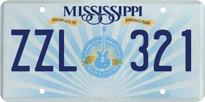 MS license plate ZZL321