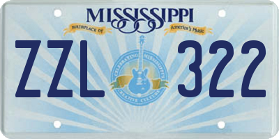 MS license plate ZZL322