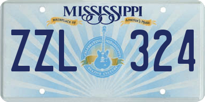 MS license plate ZZL324