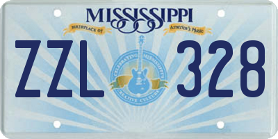 MS license plate ZZL328