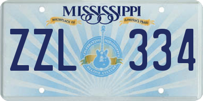 MS license plate ZZL334