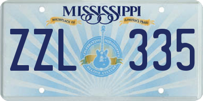 MS license plate ZZL335