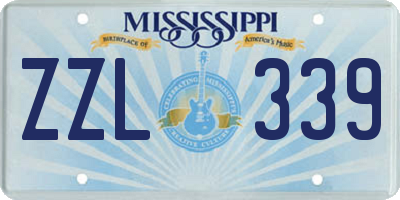 MS license plate ZZL339