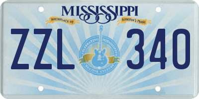 MS license plate ZZL340