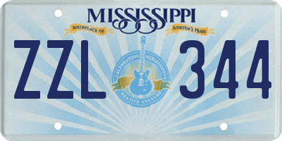 MS license plate ZZL344