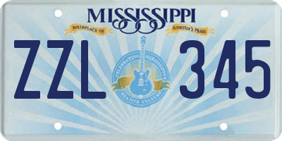 MS license plate ZZL345