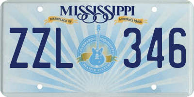 MS license plate ZZL346