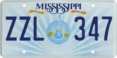 MS license plate ZZL347