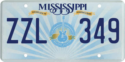 MS license plate ZZL349