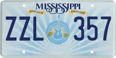 MS license plate ZZL357