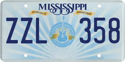 MS license plate ZZL358