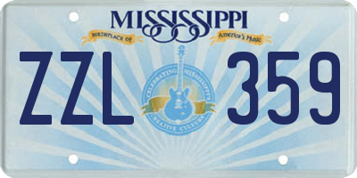 MS license plate ZZL359