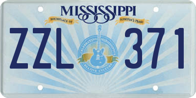 MS license plate ZZL371