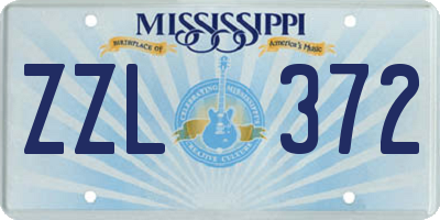 MS license plate ZZL372