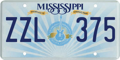 MS license plate ZZL375