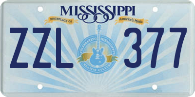 MS license plate ZZL377