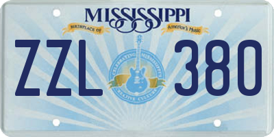 MS license plate ZZL380