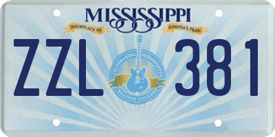 MS license plate ZZL381