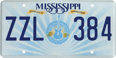 MS license plate ZZL384