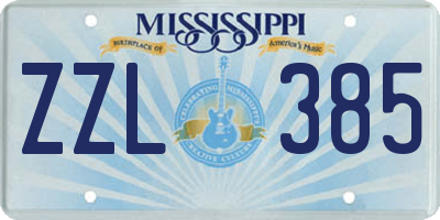 MS license plate ZZL385