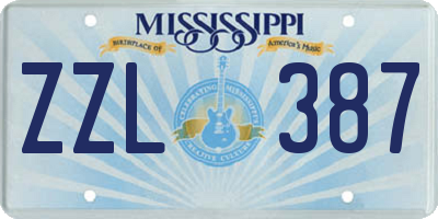 MS license plate ZZL387