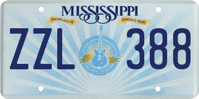 MS license plate ZZL388