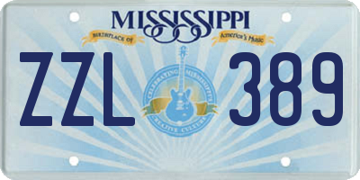 MS license plate ZZL389