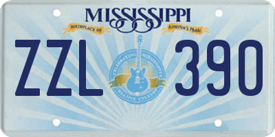 MS license plate ZZL390