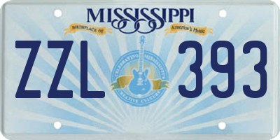 MS license plate ZZL393