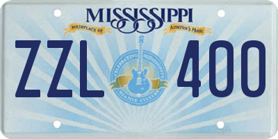 MS license plate ZZL400