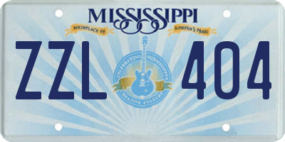 MS license plate ZZL404
