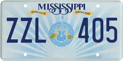 MS license plate ZZL405